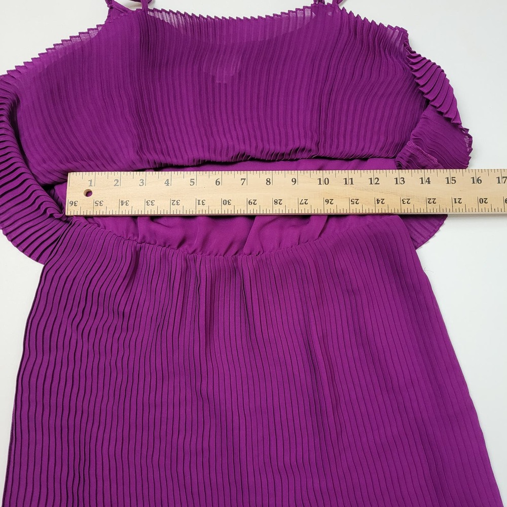 Parker Accordion Pleated A-Line Mini Dress Adjustable Spaghetti Straps Size S - Picture 10 of 13